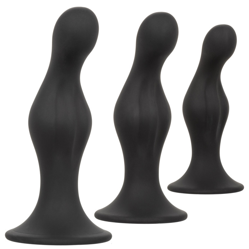 Calexotics Kit 3 Plugs Silicone Ripple Kit Noirs